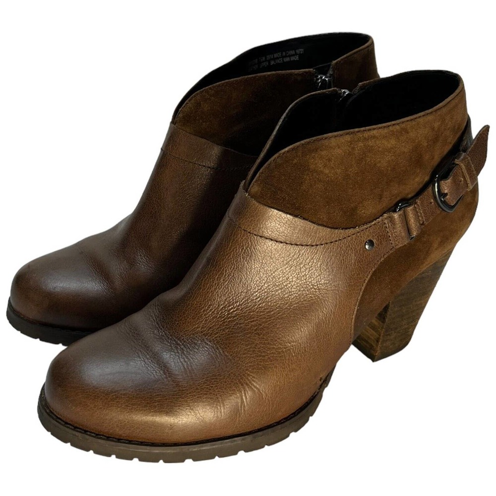 Clarks Artisan Mission Parker Leather Heeled Ankle Chelsea Bootie Brown 7.5 - Picture 2 of 14